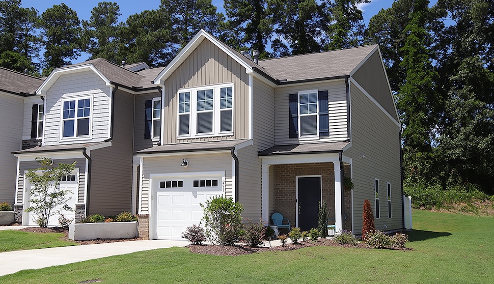 front photo 291 White Oak Ridge Dr Garner NC 27529 modern home with garage